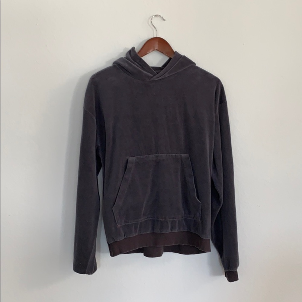 Oversized Gray Velour Sweatshirt